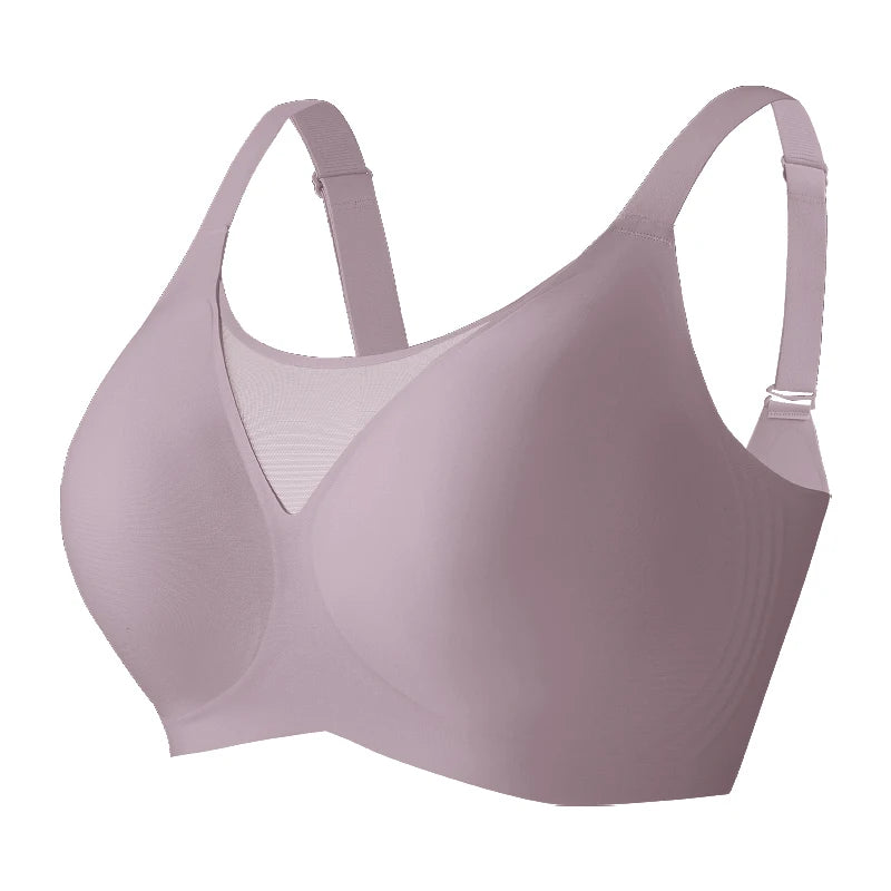 Seamless V-Neck Mesh Push up Full Coverage Wireless Bra Women'S Soft Comfortable Underwear 7846