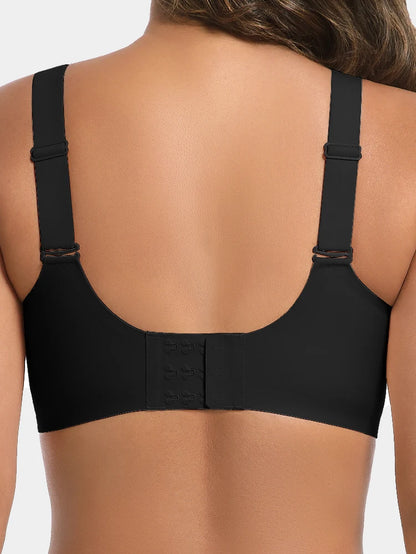 Seamless V-Neck Mesh Push up Full Coverage Wireless Bra Women'S Soft Comfortable Underwear 7846