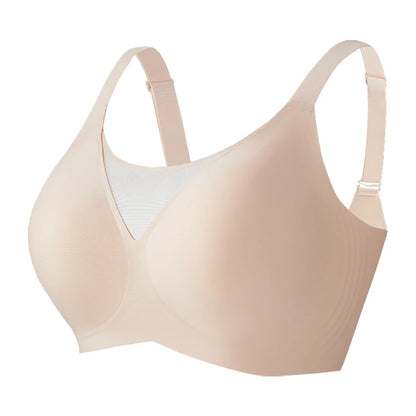 Seamless V-Neck Mesh Push up Full Coverage Wireless Bra Women'S Soft Comfortable Underwear 7846