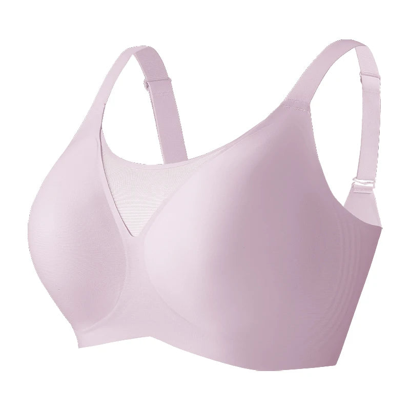 Seamless V-Neck Mesh Push up Full Coverage Wireless Bra Women'S Soft Comfortable Underwear 7846