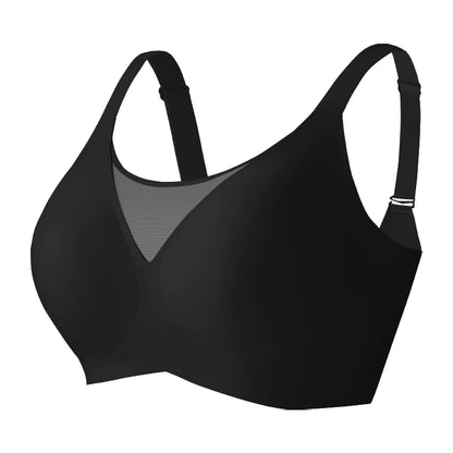 Seamless V-Neck Mesh Push up Full Coverage Wireless Bra Women'S Soft Comfortable Underwear 7846