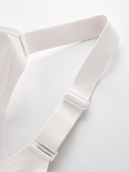 Seamless V-Neck Mesh Push up Full Coverage Wireless Bra Women'S Soft Comfortable Underwear 7846